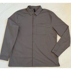 Lululemon Commission Long Sleeve Button Up Shirt Mens XXL Asphalt Grey